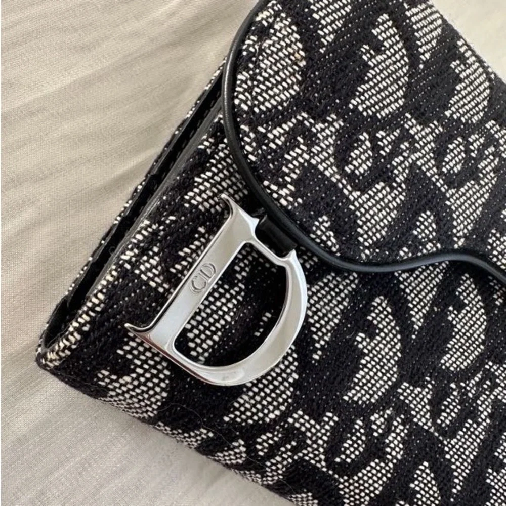 Dior Black and White Monogram Wallet